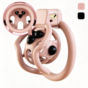 Double Bar Chastity Cage with Detachable Silicone Studs — product view 1