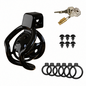 Double Bar Chastity Cage with Detachable Silicone Studs — product view 13